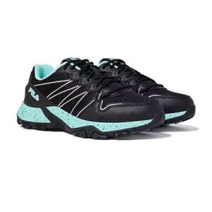 Fila Womens Black Blue Athletic Shoes Sneakers 10